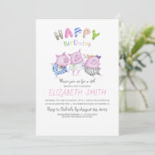 Niedliche Schweine Happy Birthday Party Einladung (Stehend Vorderseite)