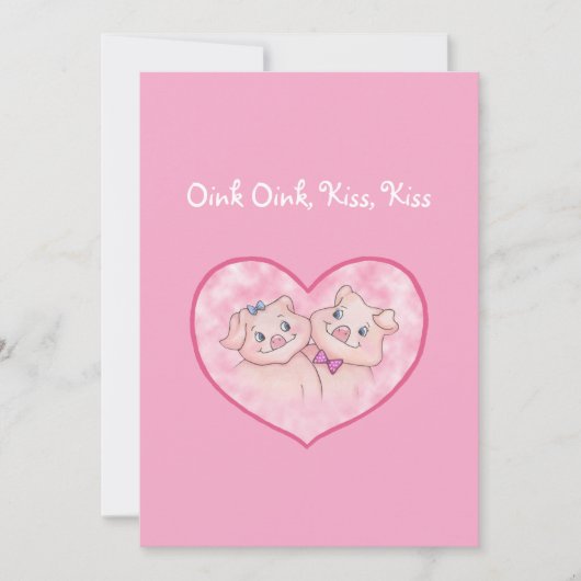 Niedliche Schweine in der Karte der Tag (Vorderseite)