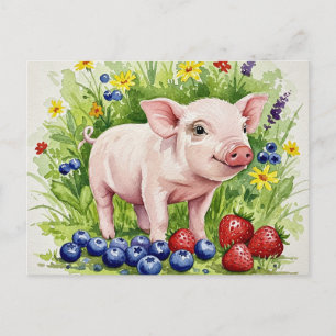 Niedliche Schweine, Jungtiere, Aquarell Postkarte