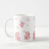 Niedliche Schweine mit Kissing geflügelte Rosa Kaffeetasse (Links)