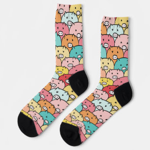 Niedliche Schweine Nahtlose Muster für Tierfreunde Socken