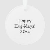 Niedliche Schweine und Ferkel bei Blume Ornament (Rückseite)