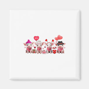 Niedliche Schweine Valentinstag Zuchttier Schweine Magnet