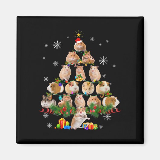 Niedliche Schweine Weihnachtsbaum Haustier Hamster Magnet (Vorne)
