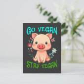 Niedliche Schweinefleisch-Blume Vegane Tierrechte  Postkarte (Stehend Vorderseite)