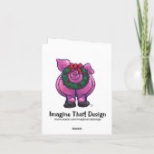 Niedliche Schweinefleischkarte Feiertagskarte (Rückseite)