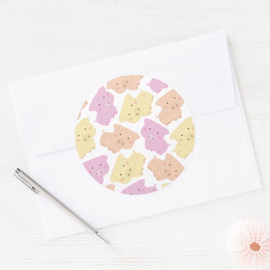 Niedliche Schweinefleischkleber Runder Aufkleber (Umschlag)