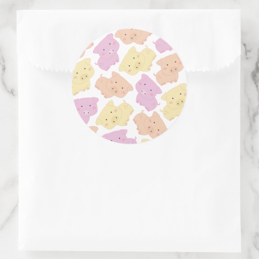 Niedliche Schweinefleischkleber Runder Aufkleber (Tasche)