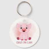 niedliche Schweinefrau fügt Text hinzu Schlüsselanhänger (Vorderseite)