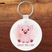 niedliche Schweinefrau fügt Text hinzu Schlüsselanhänger (Vorderseite)