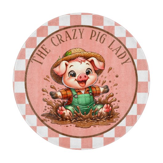 Niedliche Schweinefrau Schneidebrett (Vorderseite)