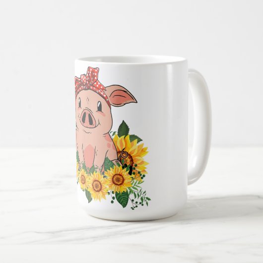Niedliche Schweinegengeschenke _ Familiengeschenke Kaffeetasse (VorderseiteRechts)