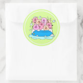 Niedliche Schweinekleber Runder Aufkleber (Tasche)