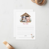 Niedliche Schweinekühe Geburtstagszeit Kapsel Mitteilungskarte (Vorderseite/Rückseite Beispiel)