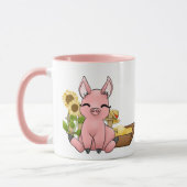 niedliche Schweineliebhaber fügen Monogramm-Tasse Tasse (Links)