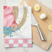 niedliche Schweineliebhaber fügen Text hinzu Geschirrtuch (Viertel Falte)