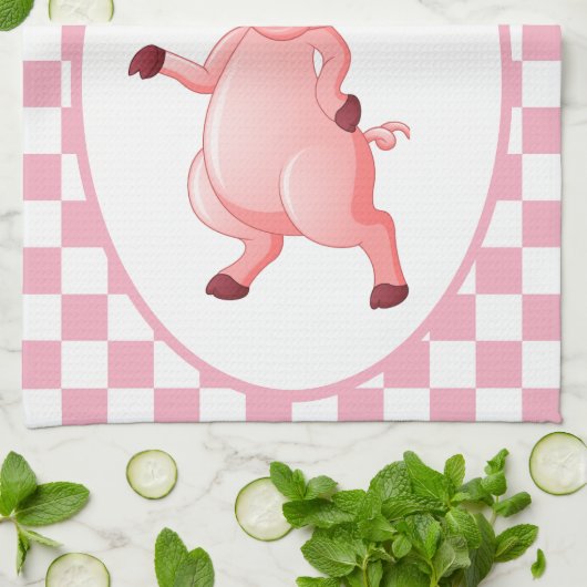 niedliche Schweineliebhaber fügen Text hinzu Geschirrtuch (Gefaltet)