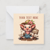 Niedliche Schweineliebhaber fügen Text hinzu Mitteilungskarte (Vorderseite)