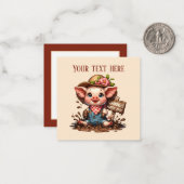 Niedliche Schweineliebhaber fügen Text hinzu Mitteilungskarte (Vorderseite/Rückseite Beispiel)