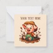 Niedliche Schweineliebhaber fügen Text hinzu Mitteilungskarte (Vorderseite)