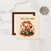 Niedliche Schweineliebhaber fügen Text hinzu Mitteilungskarte (Vorderseite/Rückseite Beispiel)