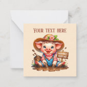 Niedliche Schweineliebhaber fügen Text hinzu Mitteilungskarte (Vorderseite)