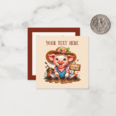 Niedliche Schweineliebhaber fügen Text hinzu Mitteilungskarte (Vorderseite/Rückseite Beispiel)