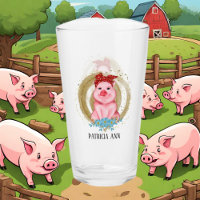 niedliche Schweineliebhaber tragen den Namen Glass