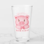 niedliche Schweineliebhaber willkommen heißen Text Glas (Vorderseite)