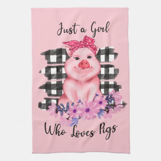 niedliche Schweineliebhaber Wortkunst Geschirrtuch (Vertikal)