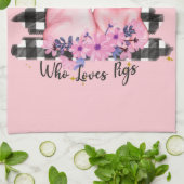 niedliche Schweineliebhaber Wortkunsthandtuch Geschirrtuch (Gefaltet)