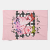 niedliche Schweineliebhaber Wortkunsthandtuch Geschirrtuch (Horizontal)