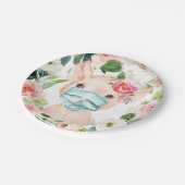 Niedliche Schweineschutzmaske - Kinderdusche Pappteller (Schrägansicht)