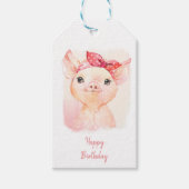 Niedliche Schweinetags Geschenkanhänger (Vorderseite)