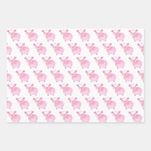 Niedliche Schweinewaschpapier Geschenkpapier Set (Vorderseite 2)