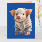 NIEDLICHE SCHWEINKARTE KARTE (Gelbe Blume)