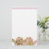 Niedliche Schwester Fairy Friends in Pink Fantasy Briefpapier (Stehend Vorderseite)