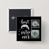 Niedliche Schwesterfoto-Vorlage Button (Vorne & Hinten)