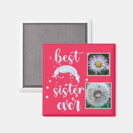 Niedliche Schwesterfoto-Vorlage Magnet (Vorderseite/Rückseite)