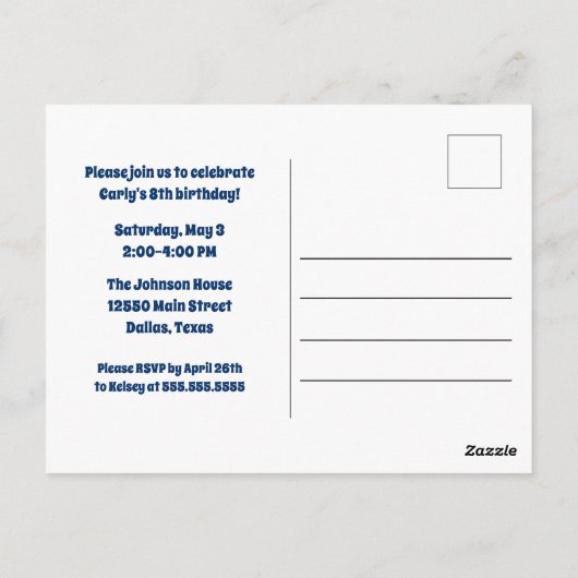 Niedliche Schwimmmädchen Geburtstag Schwimmbad Par Postkarte (Rückseite)