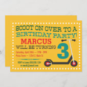 Niedliche Scooter Boys Geburtstagseinladungen Einladung (Vorne/Hinten)