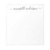 Niedliche Script Feminine Hübsche Unternehmenskall Notizblock (Vorderseite)