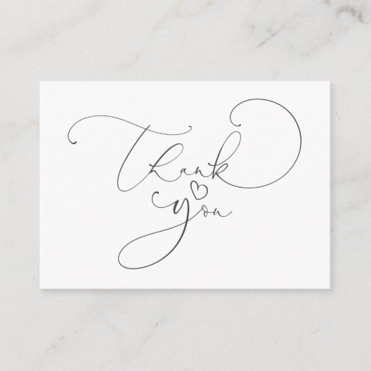 Niedliche Script Kalligraphie Kleines Herz Vielen Begleitkarte (Vorderseite)