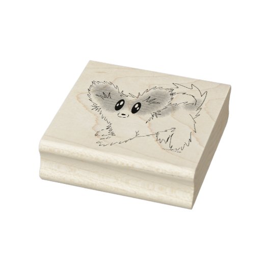 Niedliche Scruffy Papillon Puppy Dog Rubber Briefm Gummistempel (Stempel)