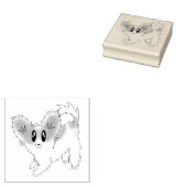 Niedliche Scruffy Papillon Puppy Dog Rubber Briefm Gummistempel (Stempel)