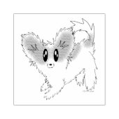 Niedliche Scruffy Papillon Puppy Dog Rubber Briefm Gummistempel (Prägung)