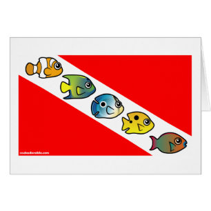 Niedliche Scubadorable Tauchen-Flagge