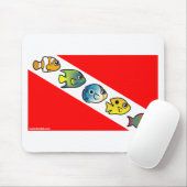 Niedliche Scubadorable Tauchen-Flagge Mousepad (Mit Mouse)