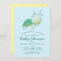 Niedliche Sea Turtle Baby Shower Kawaii Einladung