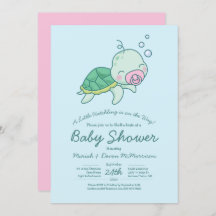 Niedliche Sea Turtle Baby Shower Kawaii Pink Girl